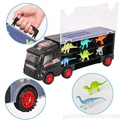 m zimoon Juguete de Camión con Dinosaurio Camión del Transporte del Dinosaurio con 12 Juguete del Dinosaurio Educativo Dinosaurios Plásticos para los Niños