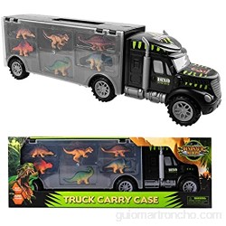 m zimoon Juguete de Camión de Dinosaurio Dinosaurios Juguetes Camión Transportador con 6 Mini Dinosaurios Educativo Juguete para Niños Niñas