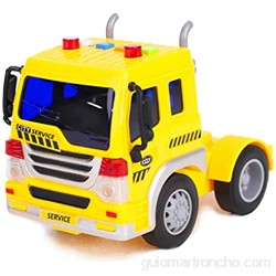 TOYLAND® Camión Volquete Artístico Amarillo de 40 cm con Luces y Sonido - Vehículos para Niños