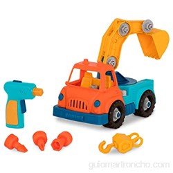 Wonder Wheels by Battat – Camión de grúa para Llevar – Camión de grúa de Juguete con Taladro para niños de 3 años y más (31Pc)