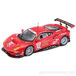Bburago Ferrari 488 GTE \'17: Maqueta de Coche a Escala 1:43 Serie Ferrari Racing Caja de Regalo 12 cm Rojo #62 (18-36301)
