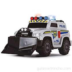 Dickie-Coche de Policía Action Series 3302001 Vehículo de Juguete con función Color Negro Azul Blanco