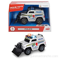 Dickie-Coche de Policía Action Series 3302001 Vehículo de Juguete con función Color Negro Azul Blanco