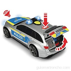 Dickie Toys 203716018 Mercedes AMG E43 - Coche policía Motor policía Motor Coche de Juguete Apertura Mediante botón con Efecto de Sonido Incluye Pilas 30 cm Color Plateado y Azul