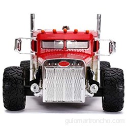 Jada Toys Fast & Furious Hobbs and Shaw Custom Peterbilt Truck Escala 1:24 Puerta Abierta Rueda Libre Rojo/Amarillo