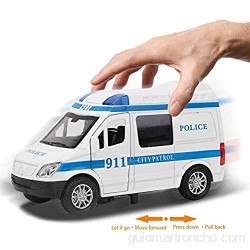 Tnfeeon 1:32 Coche de Ambulancia Modelo de simulación de Juguete de Coche de aleación Mini con Sonido y luz Regalo Educativo para niños Mayores de 3 años(Azul)