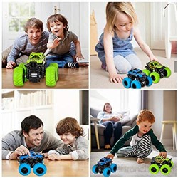 TWFRIC Niños Inercia Coche Vehículos Juguetes Camión 2 PCS 360 Grado Rotación Coches para Niños Niñas…