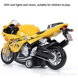 Juguete del coche 1:12 Aleación Simulación Motocicleta Modelo de coche Juguete Tire hacia atrás Vehículos con luz LED Efecto de sonido Gran cumpleaños Regalo educativo Juguete para niños(amarillo)