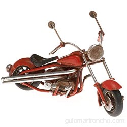Pamer-Toys Modelo de moto de chapa – estilo retro vintage retro – moto chopper rojo