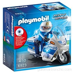 Playmobil Policía- City Action-Policía con Moto y Luces LED Playmobil Conjunto de Figuras Multicolor (6923)