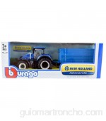 Bburago B18-44060 "New Holland T7040 Farm Tractor and Trailer" Model Toy 1:32 Scale ( Assorted Model )  color/modelo surtido