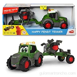 Dickie Toys 203815002 Happy Fendt Tedder Tractor con Remolque de heno para niños a Partir de 1 año Tractor Granja Tractor Tractor Tractor Tractor y Sonido 30 cm
