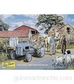 Jard-Baby Classic Ford Ferguson 9N Tractor Old Vintage Dairy Farm 1941. On the farm with sheep and sheep dog. Milk churns and grey tractor. Large Metal/Acero pared Signo