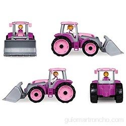 Lena TRUXX 04452 - Tractor Delantero con Pala Excavadora (34 cm Juguete para niñas a Partir de 2 años Color Rosa y Lila