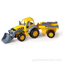 Miniland - Súper Tractor con remolque de gran tamaño y resistencia Amarillo Y Gris