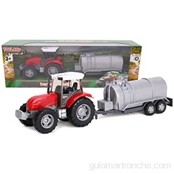 TOYLAND® - Juego de Tractor y camión Cisterna / Remolque de 22 5 cm - Acción de Rueda Libre - Juguetes de Granja para niños (Petrolero Rojo)