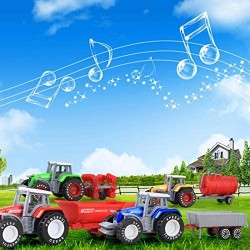 Tractor para Niños Vehículos De Ingeniería Simulados Tractor Agrícola De Deslizamiento Modelo De Coche De Aleación Juguete De Granja 30 5 X 20 X 5 Cm