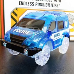 4 piezas Track Cars Toy Cars Glow in The Dark Compatible con la mayoría de las pistas Light Up Reemplazo de juguetes para automóviles la mayoría de las pistas de carreras para niños Niños Niñas