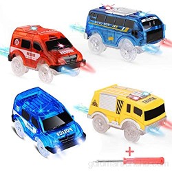 4 piezas Track Cars Toy Cars Glow in The Dark Compatible con la mayoría de las pistas Light Up Reemplazo de juguetes para automóviles la mayoría de las pistas de carreras para niños Niños Niñas