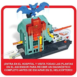 Hot Wheels City Hospital del Murciélago pistas de coches de juguete (Mattel GJK90)