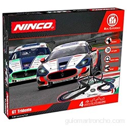 Ninco - WRC GT Tridente. Circuito Slot Escala 1:43 con Puentes y loopings. 8 m. Incluye 2 Coches con Luces. 91016