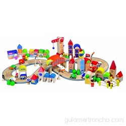 Santoys - Wooden Toys - Construction - City Blocks Set With Road
