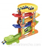 XIHEJD Juguetes para niños Autismo Adventure Toys Kids Race Track Coche Ramp Ramp Toy Click Spiral Tower PlaySet con 6 Mini Cars
