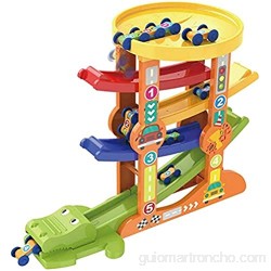 XIHEJD Juguetes para niños Autismo Adventure Toys Kids Race Track Coche Ramp Ramp Toy Click Spiral Tower PlaySet con 6 Mini Cars