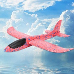 Emoshayoga Juguete Educativo Lanzamiento de Espuma Planeador Avión Niños Juguetes para niños Regalo Juegos de Interior al Aire Libre(Red Dot Single Hole Stunt)