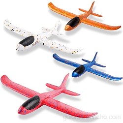 JunziWing Modelos manuales de avión de 4 Piezas Que lanzan Juguetes Deportivos al Aire Libre para un Juego desafiante Regalo de cumpleaños avión de Juguete para niños y niñas