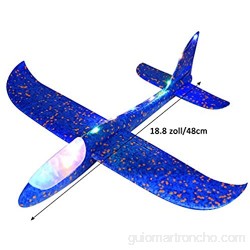 Queta Planos de Espuma 4piezas Planeadores de Lanzamiento Juguetes de Glider Aviones Modelo de Avion Lanzamiento de Mano con Luz Led Favores de Fiestas Al Aire Libre