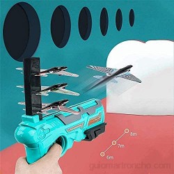 Suiyue Tech. Avión de Juguete de avión de catapulta de Burbujas Avión de Espuma Modelo de eyección con un Clic con Lanzador de avión Planeador de 4 Piezas Divertido Juguete al Aire Libre para niños