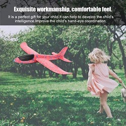 Tomantery Lanzar avión de Juguete Lanzar Espuma Planeador avión Entretenimiento para niños niños Juguetes para niños(Red Dot Single Hole Stunt)