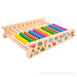 Ábaco de madera con marco de cuento calculadora educativa juguete para niños mini ábaco de madera para niños de aprendizaje temprano de matemáticas juguetes de contar calcular 20 cm