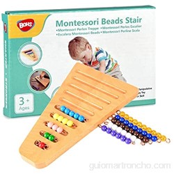 BOHS Montessori 1-10 de Bolas de Escalera con Soporte - Montessori Matemáticas Materiales manipulativos - Aprendizaje Preescolar Juguetes educativos