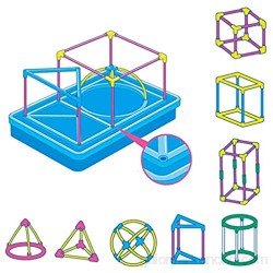 dailymall Kits de Montaje de Construcción de Modelos Geométricos 3D Juguete Educativo para Ayudas de Aprendizaje de Geometría Matemática - Suministros para Estu