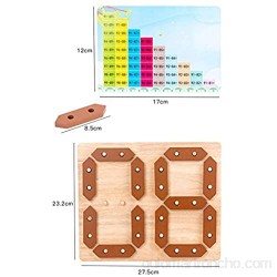 QKFON Tabla de aprendizaje de matemáticas de madera con tarjeta de matemáticas número de suma y resta juego educativo tablero de madera para niños y niñas