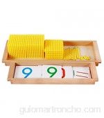Yx-outdoor Montessori Decimal Bank Game Toy nutre la Capacidad de Las Manos de los niños Cadena de Cuentas cuadradas Material didáctico para el Aprendizaje de Las matemáticas de jardín de Infantes
