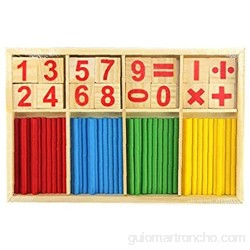 ZYCX123 Los niños cuentan Cálculo Conjunto del palillo de Matemáticas de Juguetes educativos de Madera Tarjetas del número y numeración con Varillas con Caja de Regalo para los niños