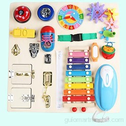 BAOLE Tablero ocupado Montessori para niños pequeños: juguetes sensoriales madera martillar golpear y xilófono juguetes educativos de aprendizaje para niñas y niños: mejora las habilidades bearable