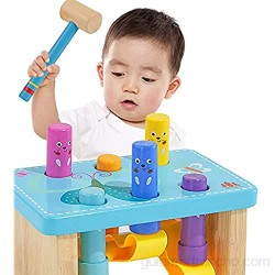 Beifeng Martillo de madera y juego de juguete respetuoso con el medio ambiente duradero juego de rompecabezas duradero de larga duración para niños mayores de 12 meses