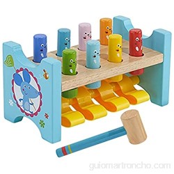 Binghai Martillo de madera y juego de juguete respetuoso con el medio ambiente duradero juego de rompecabezas duradero de larga duración para niños mayores de 12 meses