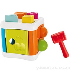 Chicco Multicubo Encajable 2en1 - Juegos de Puzzle encajables y contrucción para bebés con Formas Bolas y Martillo