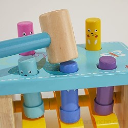 Delisouls Martillo de madera y juego de juguete de golpeo respetuoso con el medio ambiente duradero para niños de más de 12 meses