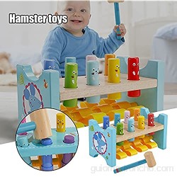 Delisouls Martillo de madera y juego de juguete de golpeo respetuoso con el medio ambiente duradero para niños de más de 12 meses