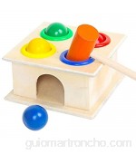 Juguete de Juego de Martillo de Madera con Bola Multicolor Juguetes educativos de Aprendizaje temprano Jugar Juguete de Juego de Martillo para niños Niños