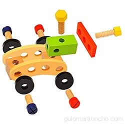 Juguetes de madera para niños Adecuado para bebés y niños pequeños educación temprana juego de juguetes portátil combinación de nueces extraíble Iluminación de bebés y niños pequeños