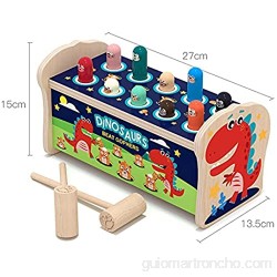 KLgeri Hitting Hamster Toys Juguetes educativos para niños pequeños de 1 a 2 años de edad 3 a 4 años de edad juguetes de pesca de rompecabezas (dinosaurio golpeando hámster + juguete de pesca)