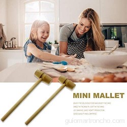 MZSM 2pcs Mini palo de madera martillo pastel chocolate mazo niños juguetes educativos