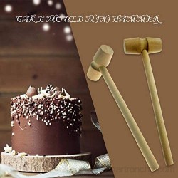 MZSM 2pcs Mini palo de madera martillo pastel chocolate mazo niños juguetes educativos